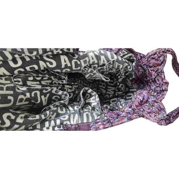 Marc By Marc Jacobs Shoulder Handbag Purple Abstract Print Crossbody Tote - Picture 10 of 15